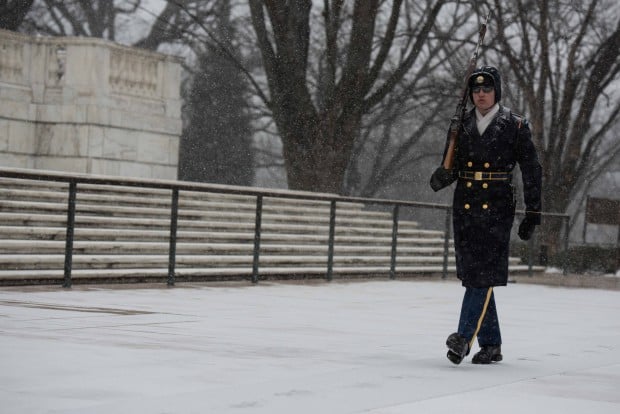Winter Storm Jonas at the Tomb of the Unknown Soldier (Credit: 3d U.S. Infantry Regiment "The Old Guard"/Flickr)
