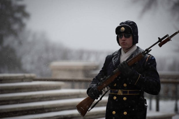 Winter Storm Jonas at the Tomb of the Unknown Soldier (Credit: 3d U.S. Infantry Regiment "The Old Guard"/Flickr)