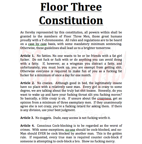 AEPi's 'Floor Three Constitution' [Buzzfeed]