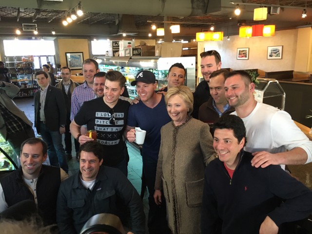 Hillary Clinton campaigns in Charleston, S.C., Feb. 26, 2016. (Pool photo)