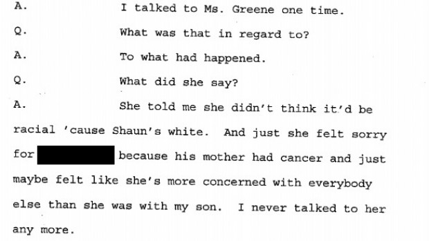 Passage from Kay King's deposition, March 21, 1997. 