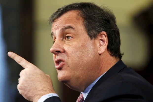 New Jersey Governor Chris Christie speaks in a press conference at the State House in Trenton