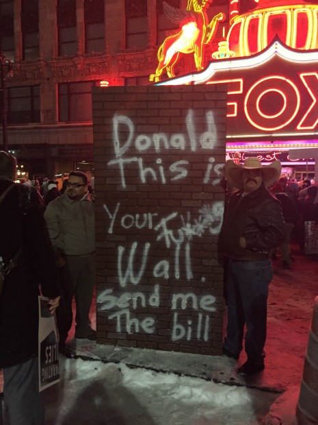 Trump wall in Detroit. (Photo courtesy of Derek Draplin/The Daily Caller)