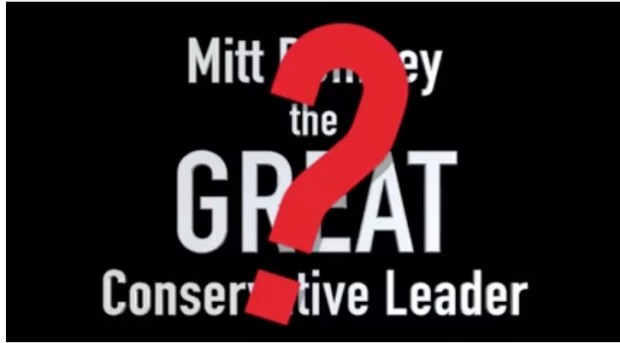 Mitt Romney the Great Conservative Leader, screen shot Sarah Palin's Facebook