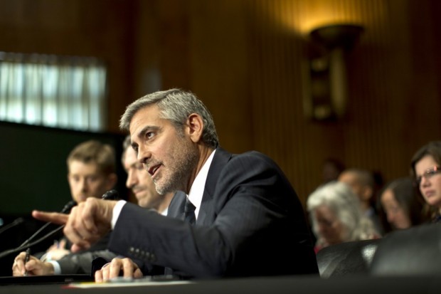 Actor George Clooney testifies during a Senate Foreign Relations Committee hearing regarding Sudan at the Dirksen Senate Office Building in Washington March 14, 2012. REUTERS/Benjamin Myers