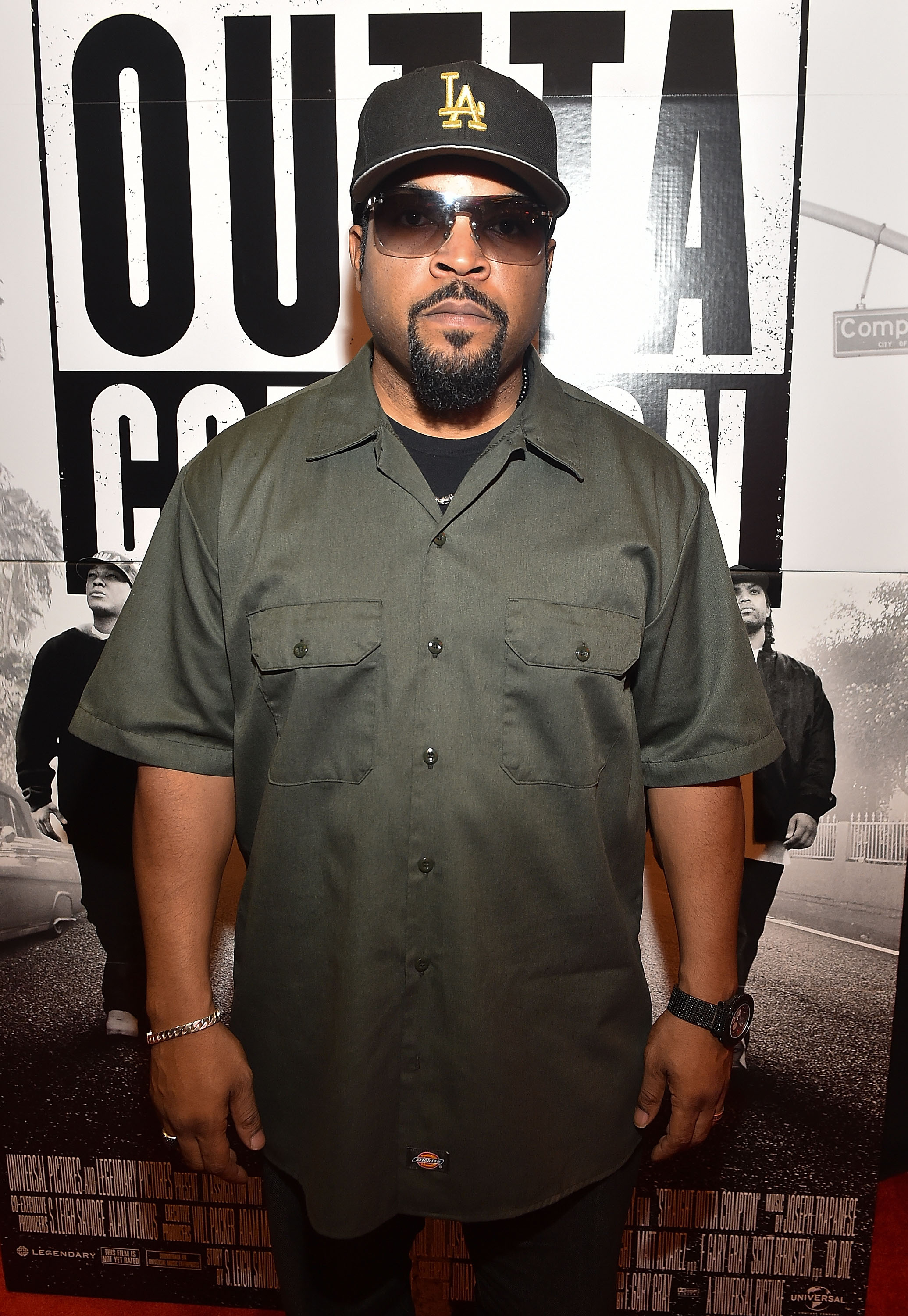 ATLANTA, GA - JULY 24: Rapper/actor Ice Cube attends "Straight Outta Compton" VIP Screening With Director/ Producer F. Gary Gray, Producer Ice Cube, Executive Producer Will Packer, And Cast Members at Regal Atlantic Station on July 24, 2015 in Atlanta, Georgia. (Photo by Paras Griffin/Getty Images for Universal Pictures)