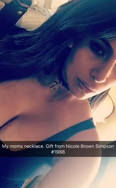 Kim Kardashian wearing Nicole Brown Simpson's necklace