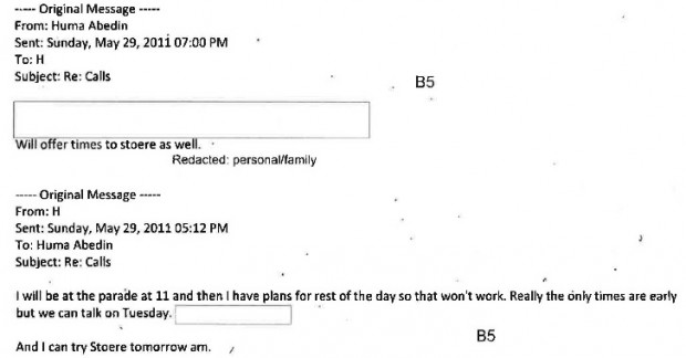 Abedin and Clinton email exchange from May 29, 2011.