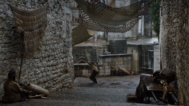 Arya swinging at the Waif...or at No One? [HBOGo screengrab]