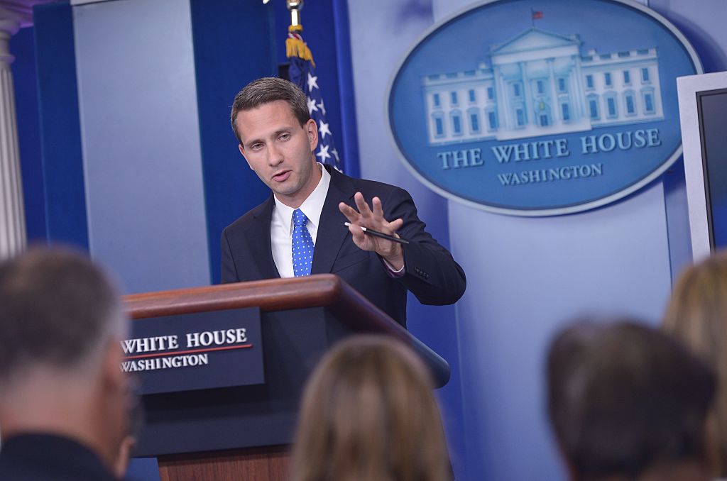 White House Deputy Press Secretary Eric Schultz speaks during a briefing in the Brady Briefing Room of the White House (Getty Images)