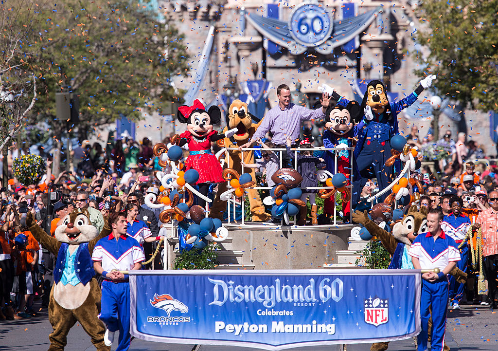 Disneyland honors Peyton Manning after winning the Super Bowl (Getty Images)