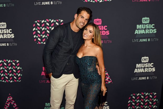 NASHVILLE, TN - JUNE 08: NFL player Eric Decker and singer Jessie James Decker attend the 2016 CMT Music awards at the Bridgestone Arena on June 8, 2016 in Nashville, Tennessee. (Photo by Rick Diamond/Getty Images for CMT)