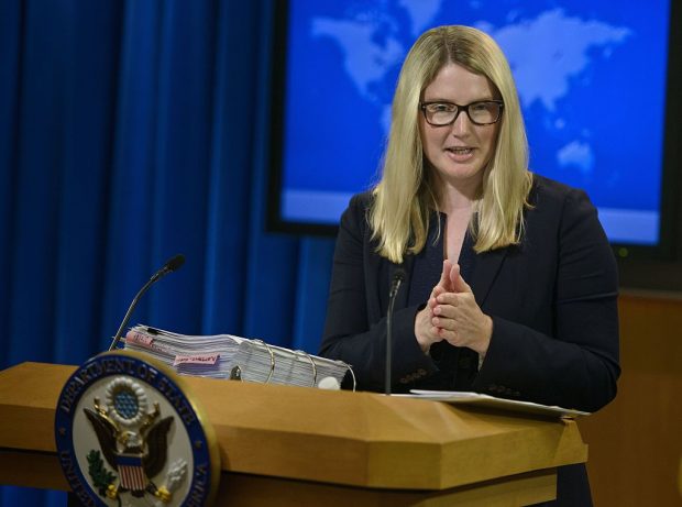 State Department spokesperson Marie Harf speaks during a press briefing at the State Department June 1, 2015 in Washington, D.C.