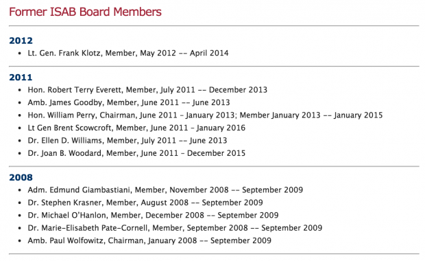 ISAB former member's list (State.gov)