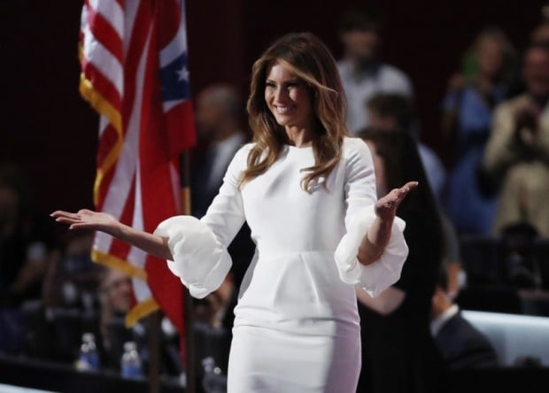 Melania Trump takes the stage after her introduction. REUTERS/Jim Young