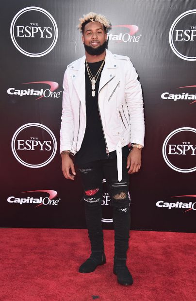 Odell Beckham Jr. strutted with some swag down the red carpet. (Getty Images)