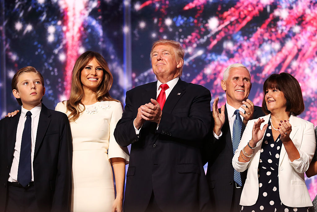 Donald Trump stands with his family on the final day of the Republican National Convention (Getty Images)