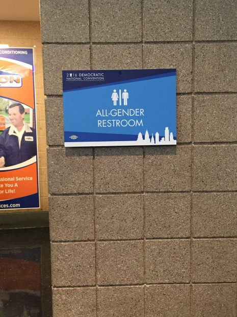 The all-gender restroom at the DNC. [Blake Neff/Daily Caller News Foundation]
