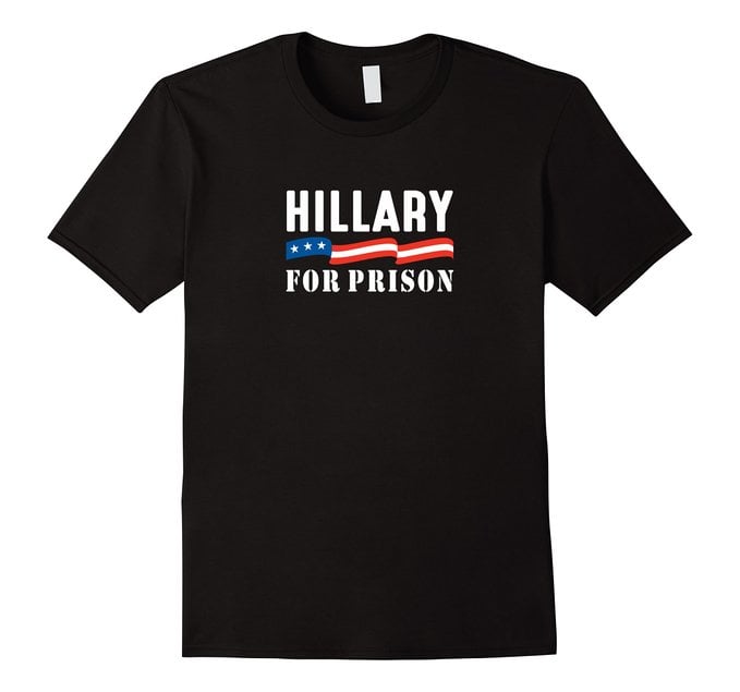 This Hillary for Prison shirt also comes in black, navy and asphalt (Photo via Amazon)