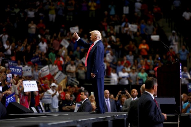 Republican presidential nominee Donald Trump attends a campaign event at the Jacksonville Veterans Memorial Arena in Jacksonville, Florida, U.S., August 3, 2016. REUTERS/Eric Thayer