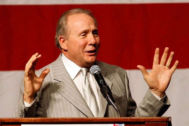 Republican strategist Michael Reagan speaks at a get-out-the-vote rally for U.S. Republican Senate candidate Sharron Angle featuring U.S. Sen. John McCain (R-AZ) at The Orleans October 29, 2010 in Las Vegas