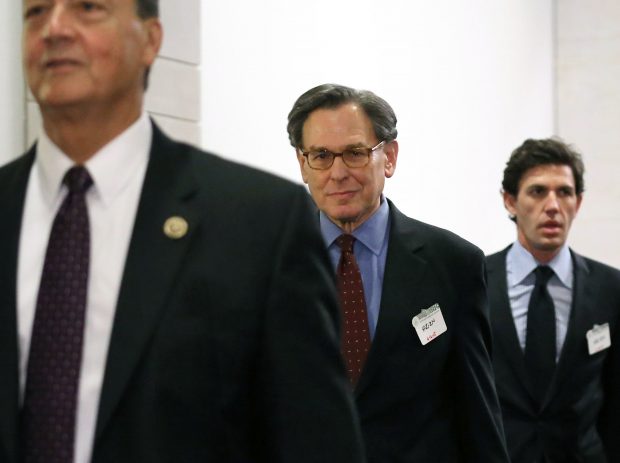 WASHINGTON, DC - JUNE 16: Sidney Blumenthal (C), a longtime advisor to former President Bill Clinton and former Secretary of State Hillary Clinton, arrives to be deposed by the House Select Committee on Benghazi in the House Visitors Center at the U.S. Capitol June 16, 2015 in Washington, DC. The committee is expected to question Blumenthal about communication he had with Hillary Clinton around the time of the Sept. 11, 2011 attack in Benghazi, Libya, that killed Ambassador Chris Stevens and three other Americans. (Photo by Chip Somodevilla/Getty Images)
