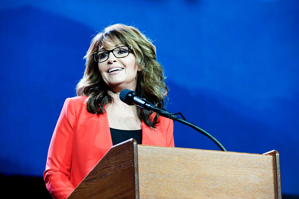 Former Alaska Governor and 2008 Republican party Vice Presidential nominee Sarah Palin addresses the audience at the 2016 Western Conservative Summit in Denver, Colorado (Getty Images)