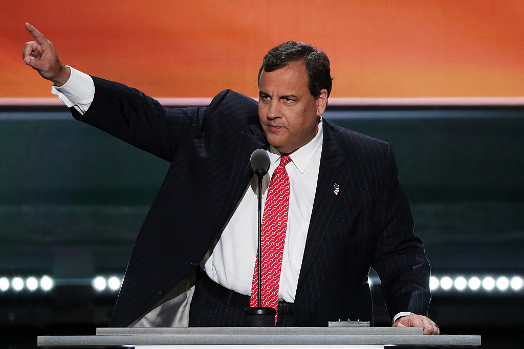 Chris Christie delivers a speech on the second day of the Republican National Convention (Getty Images)