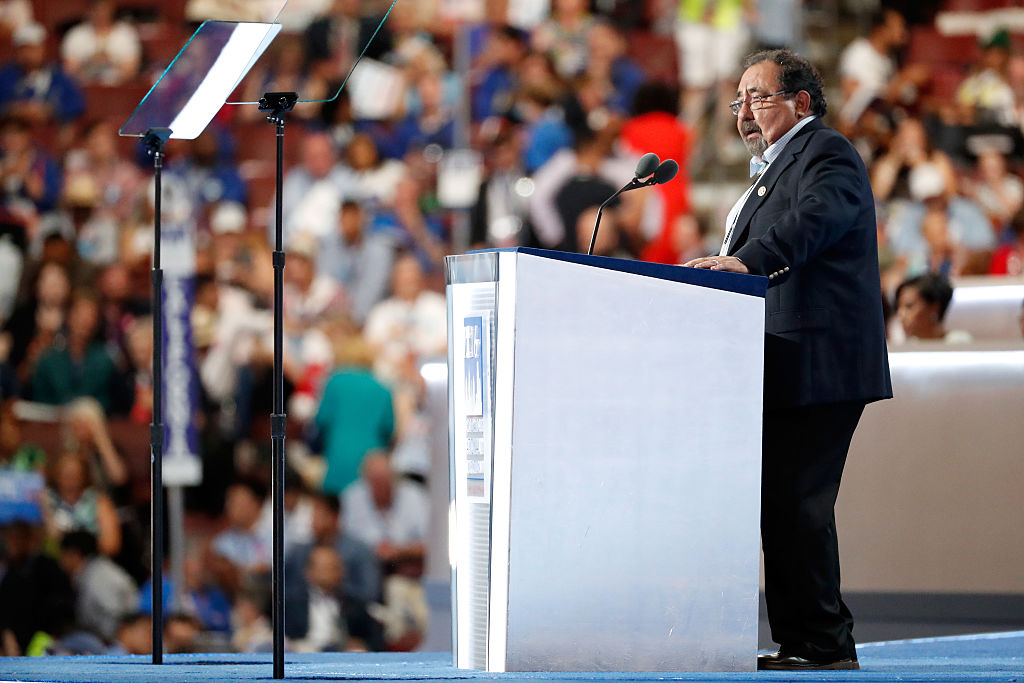 Raul Grijalva delivers a speech on the first day of the Democratic National Convention (Getty Images)
