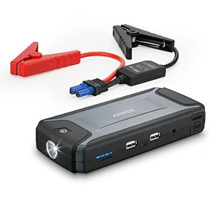 This set comes with the jump starter, jumper cables, a 15V wall charger and a 15V car charger (Photo via Amazon)