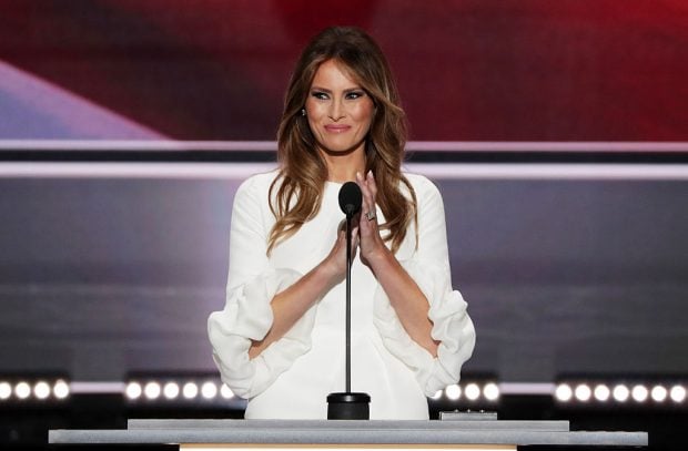 Melania Trump, wife of Republican presidential nominee Donald Trump, delivers a speech on the first day of the Republican National Convention on July 18, 2016 at the Quicken Loans Arena in Cleveland, Ohio