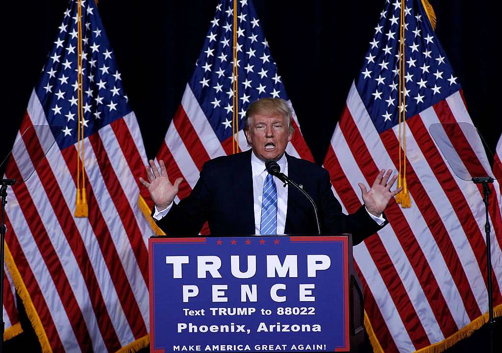Donald Trump speaks during a campaign rally on August 31, 2016 in Phoenix, Arizona (Getty Images)