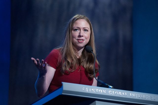 Chelsea Clinton delivers a speech during the annual Clinton Global Initiative on September 21, 2016 in New York City. Former President Bill Clinton defended the foundation, founded in 2005, at the final CGI meeting