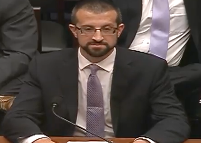 Platte River Networks technician Paul Combetta appears at a House Oversight Committee hearing, Sept. 13, 2016. (Youtube screen grab)