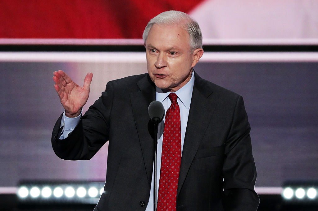 Jeff Sessions speaks on the second day of the Republican National Convention on July 19, 2016 in Cleveland, Ohio (Getty Images)