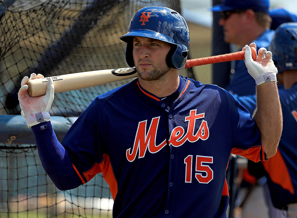 Tebow's major league hopes stay alive. (Photo by Mike Ehrmann/Getty Images)
