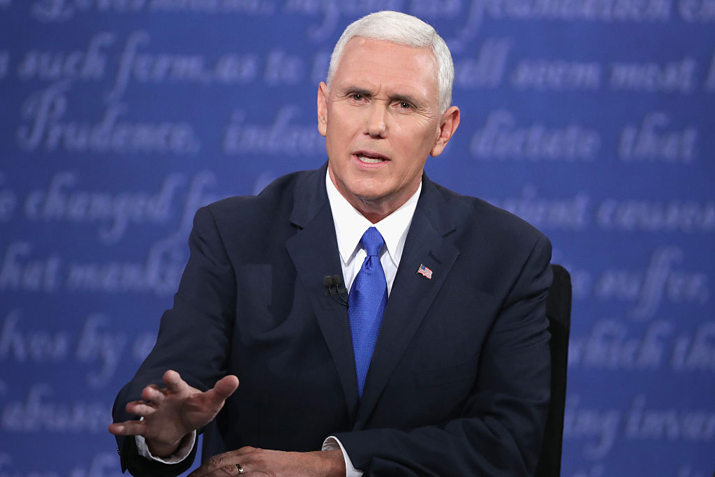 Mike Pence speaks during the Vice Presidential Debate (Getty Images)