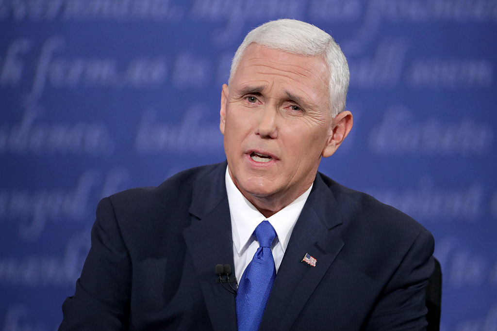 Mike Pence speaks during the Vice Presidential Debate (Getty mages)