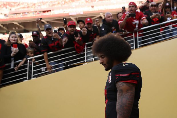 Fans chanted for Kaepernick during the game. (Photo by Ezra Shaw/Getty Images)