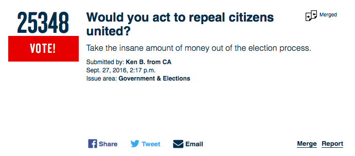 Screen capture from presidentialopenquestions.com