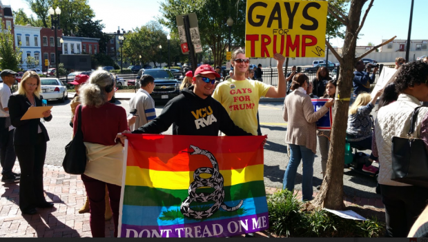 Gays For Trump Was one of the groups present at the protest Phillip Stucky