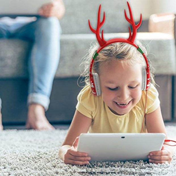 Reindeer headphones make this girl so happy (Photo via Amazon)