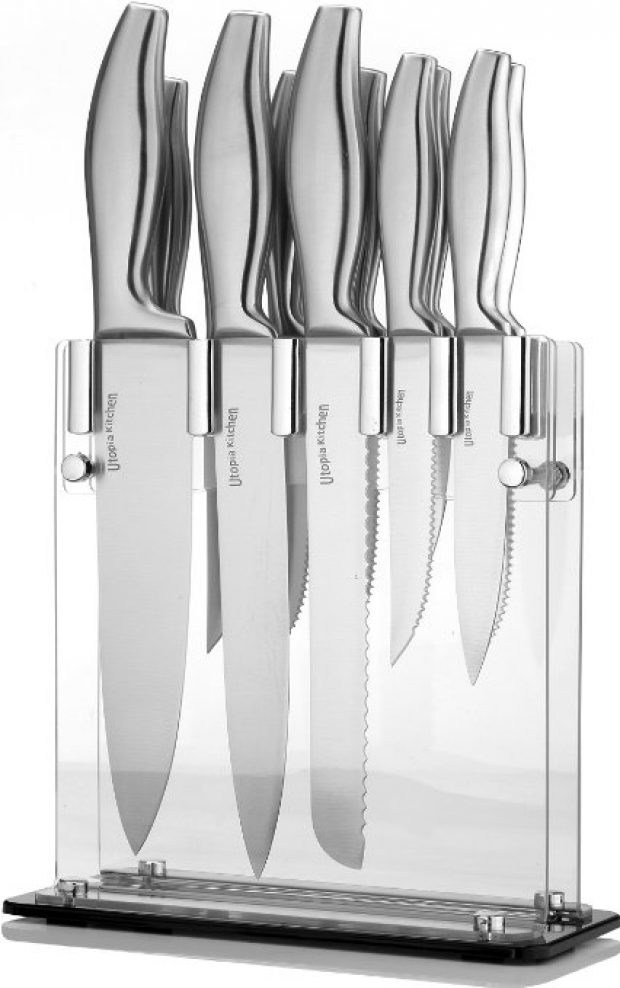 These 12 knives are made from 420 grade stainless steel (Photo via Amazon)