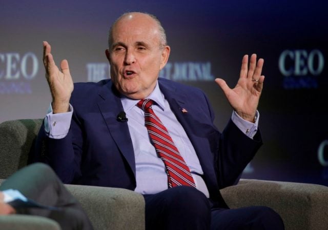 Rudy Giuliani, vice chairman of the Trump Presidential Transition Team, speaks at the Wall Street Journal CEO Council in Washington, November 14, 2016. REUTERS/Joshua Roberts