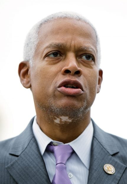 WASHINGTON, DC - SEPTEMBER 21: U.S. Rep. Hank Johnson (D-GA) speaks during a news conference September 21, 2011 on Capitol Hill in Washington, DC. DC. A petition with 250,000 signatures, gathered by USAction, Change.org, ColorofChange.org and CREDO Action, were delivered to the Capitol today to thank the co-sponsors of the Fair Employment Opportunity Act for banning hiring discrimination against unemployed workers. (Photo by Alex Wong/Getty Images)