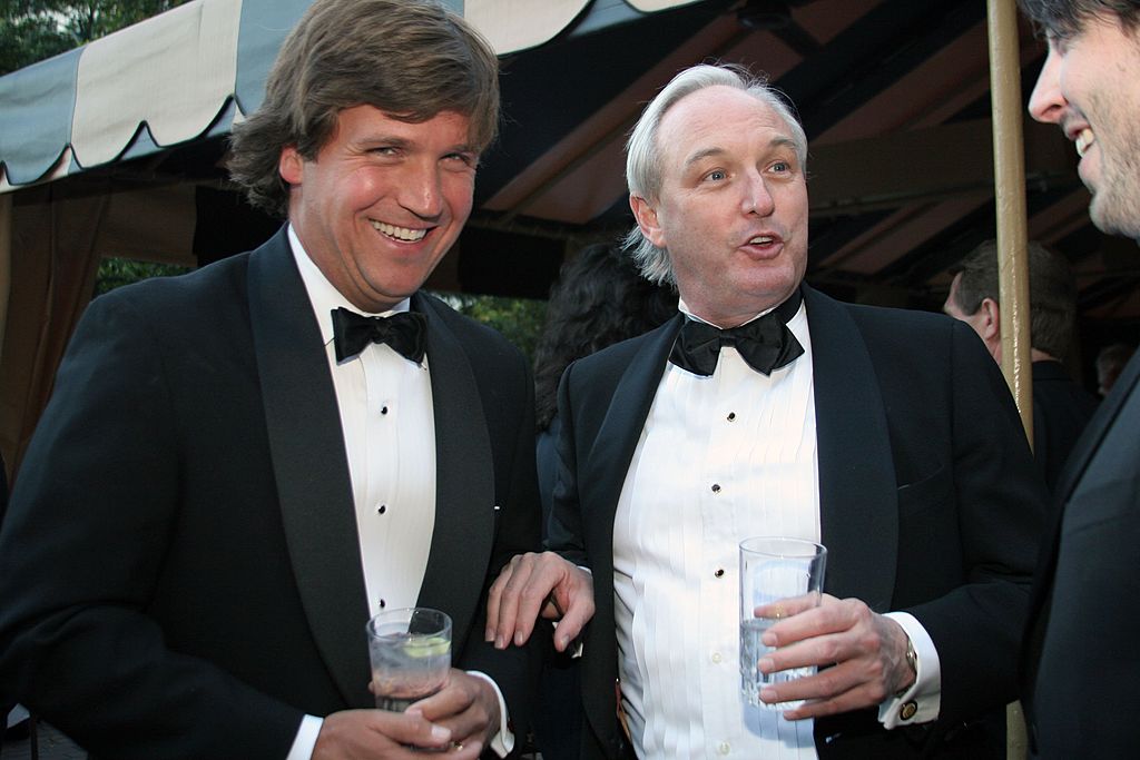 Tucker Carlson and Christopher Buckley attend the Creative Coalition and The Atlantic Media Company reception on April 29, 2006 in Washington, DC (Getty Images)