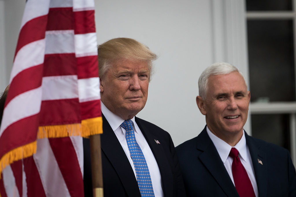 Donald Trump and Mike Pence at Trump's golf course in Bedminster, New Jersey (Getty Images)