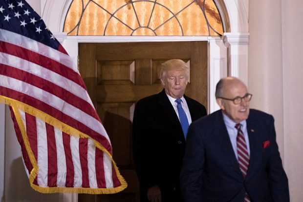 Donald Trump meets with Rudy Giuliani at Trump National (Getty Images)