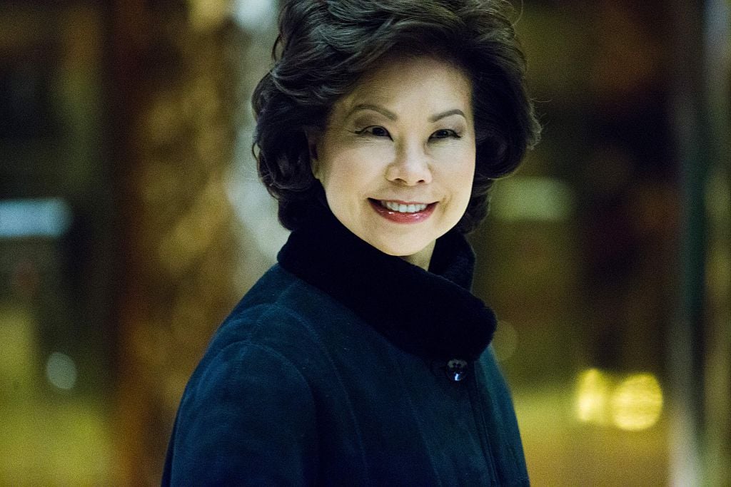 Elaine Chao arrives at Trump Tower on another day of meetings scheduled with President-elect Donald Trump on November 21, 2016 (Getty Images)