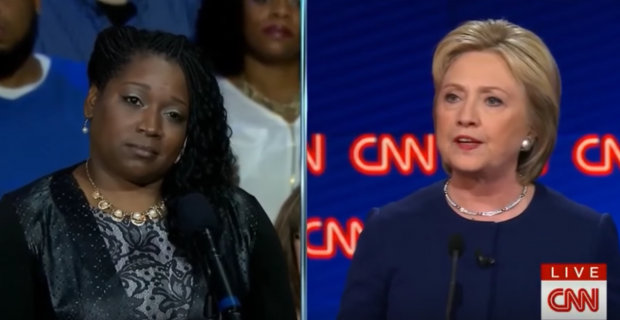 Flint, Mich. resident Mikki Ward at March 6, 2016 Democratic debate hosted by CNN. (Youtube screen grab)